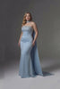 Curveins Plus Size Bandeau Fitted Waist Mermaid Long Dress Evening Gown