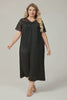 Curveins Plus Size Ice Silk Short Sleeve Loose Fit Comfortable Sleep Dress