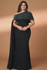 Curveins Plus Size Asymmetric One-Shoulder Rhinestone Detail Dress