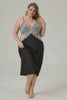 Curveins Plus Size Elegant Satin Lace Trim Slip Dress Sleepwear Long Gown