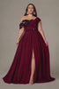 Curveins Plus Size Asymmetric One-Shoulder Sequin Side-Slit Maxi Dress