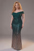 Curveins Plus Size Off Shoulder Sequin Patchwork Bodycon Elegant Maxi Dress