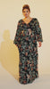 Curveins Plus Size V-Neck Sequin Lantern Sleeve Maxi Dress