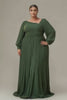 Curveins Plus Size Cross Neck Lantern Sleeve Waist Slim Maxi Dress