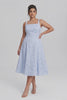 Curveins Plus Size Square Neck Sleeveless Spaghetti Strap Slim Fit Elegant Midi Dress