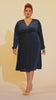 Curveins Plus Size Leopard Velvet Wrap Midi Dress
