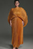 Curveins Plus Size All-Over Pleated Long Maxi Dress Flowy Feminine Chic Evening Style