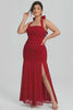 Curveins Plus Size Sleeveless Tie Detail High Slit Solid Color Rhinestone Maxi Dress