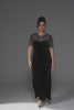 Curveins Plus Size Round Neck Sequin Mermaid Maxi Dress