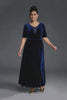 Curveins Plus Size V-Neck Sequin Bust Velvet Waist-Defined Maxi Dress