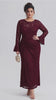 Curveins Plus Size Crew Neck Flared Long Sleeve Floral Bodycon Lace Maxi Dress