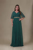 Curveins Plus Size V-Neck Batwing Sleeve Floral Ruched Waist Maxi Dress