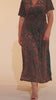 Curveins Plus Size Velvet Surplice Vintage Plain Maxi Dress
