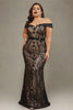 Curveins Plus Size Off-Shoulder Floral Pattern Curve-Hugging Mermaid Maxi Dress