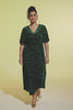 Curveins Plus Size V-Neck Batwing Sleeve Tiger Print Velvet Maxi Dress