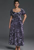 Curveins Plus Size V-Neck Short Sleeves Floral Print Maxi Dress