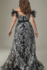 Curveins Plus Size Off Shoulder Sequin Pattern Cinched Waist Maxi Dress