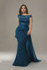 Curveins Plus Size One Shoulder Sleeveless Embroidered Sequin Patchwork Bodycon Maxi Dress