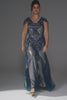 Curveins Plus Size Sequin V-Neck Bodycon Maxi Dress