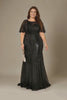 Curveins Plus Size Round Neck Batwing Sleeve Mermaid Patchwork Elegant Maxi Dress