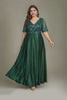 Curveins Plus Size V Neck Sequin Floral Patchwork Elegant Flowy Maxi Dress