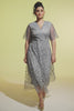 Curveins Plus Size V-Neck Ruffle Sleeve Embroidered Maxi Dress