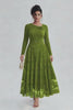 Curveins Plus Size Flowing Solid and Printed Panel Pleated Maxi Dress
