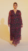 Curveins Plus Size Floral Print Lantern Sleeve Tiered Maxi Dress
