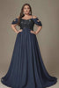 Curveins Plus Size Off-Shoulder Short Sleeve A-Line Maxi Dress