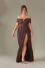 Curveins Plus Size Off-Shoulder Sequin Slit Evening Gown