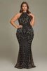 Curveins Plus Size Sleeveless Sequin Pattern Maxi Dress